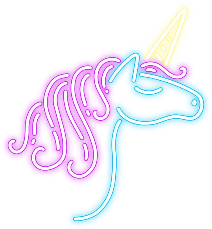 neon glow unicorn